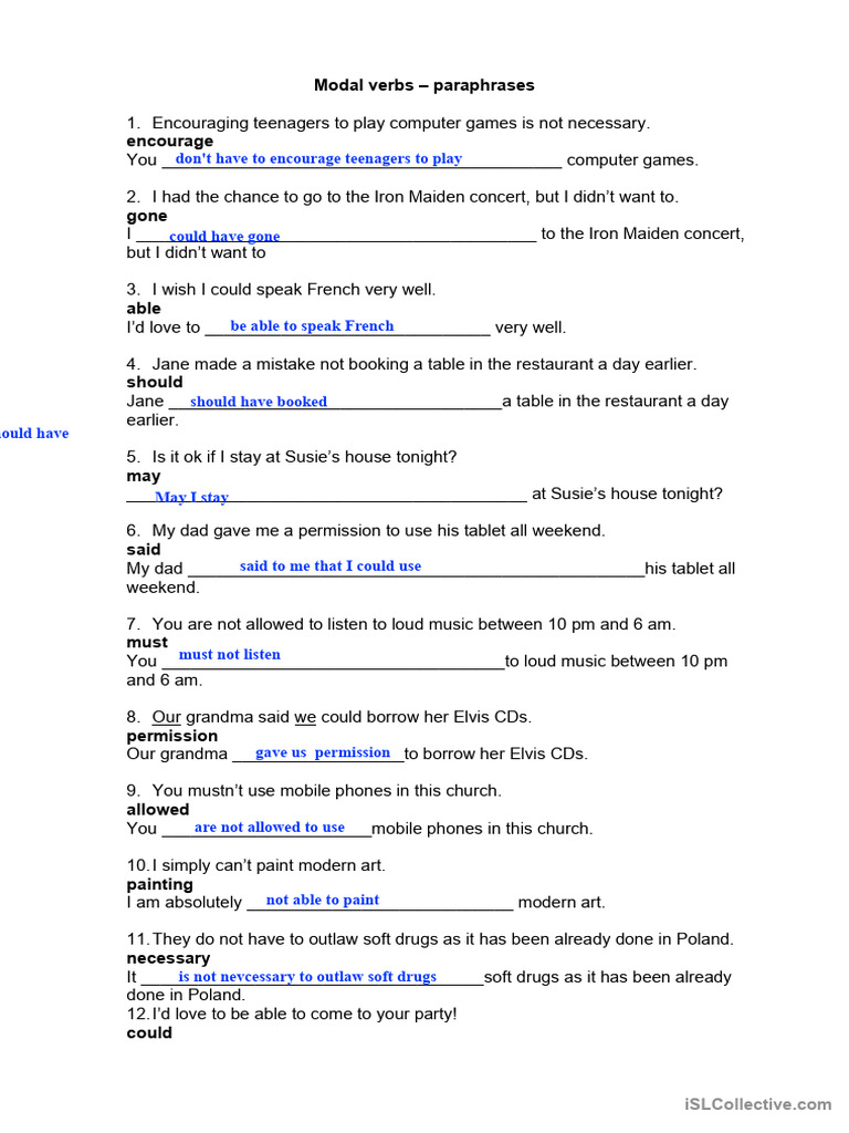 modals paraphrases (1) | PDF | Chess Openings | Chess