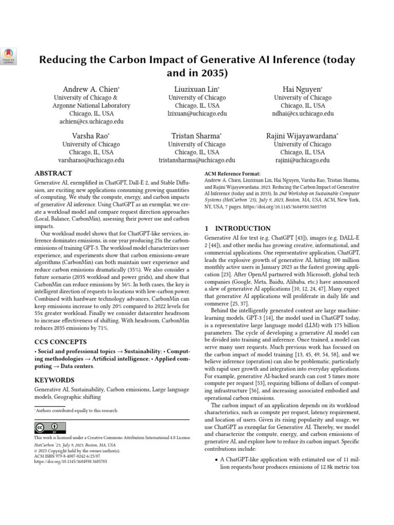 Reducing the Carbon Impact of Generative AI Inference | PDF ...
