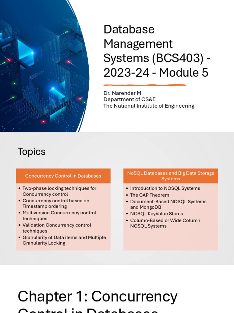 mod5 dbms | PDF | No Sql | Database Transaction