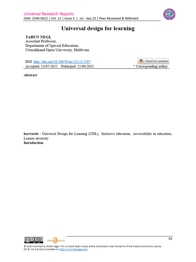 Universal_design_for_learning (1) | PDF | Teachers | Learning