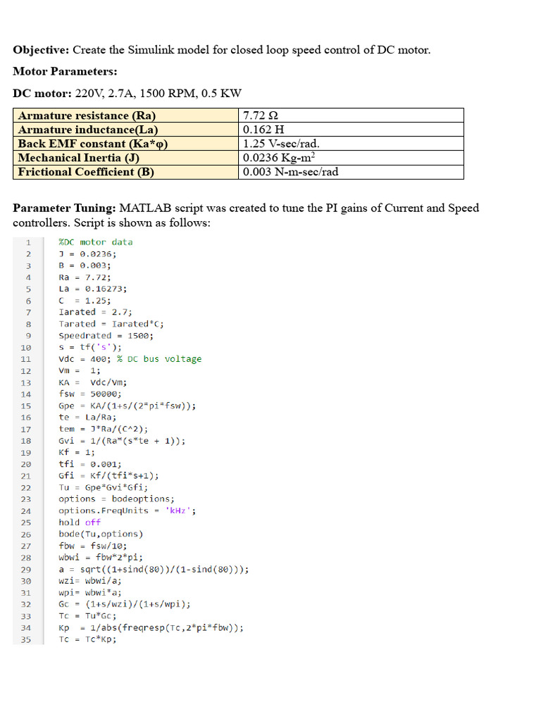 DC Motor Simulation Report-Copy | PDF | Electric Motor | Electrical ...