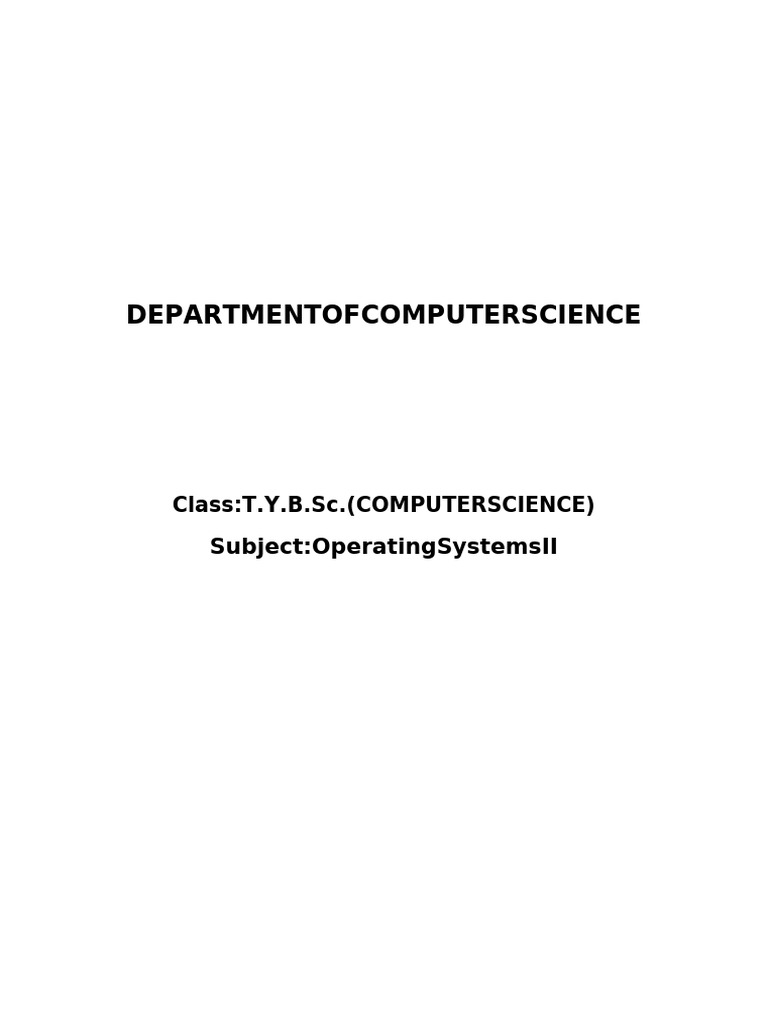 Solution to TYBCS OS II Practical Assignment Sem VI | PDF | Software ...