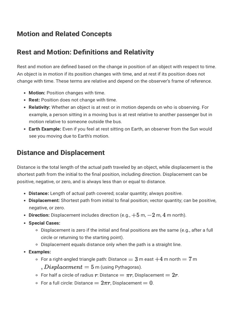 Motion Class 9th Science Complete Chapter Class 9 ... | PDF ...