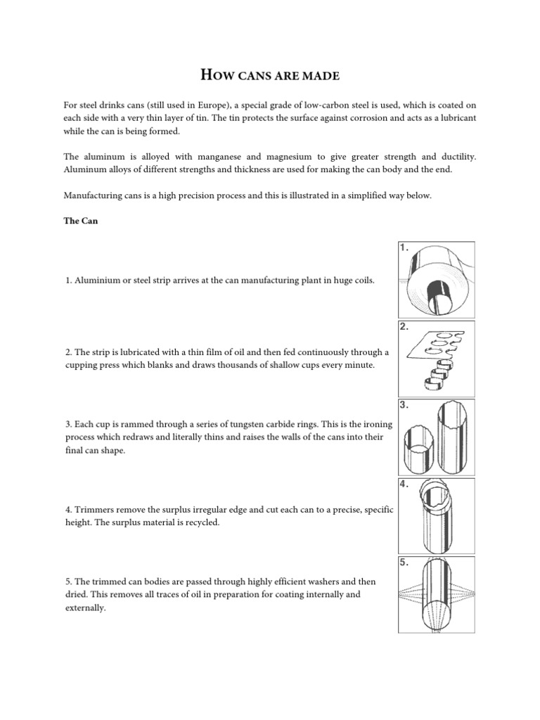 Beverage Can Manufacturing Process | PDF | Steel | Sheet Metal