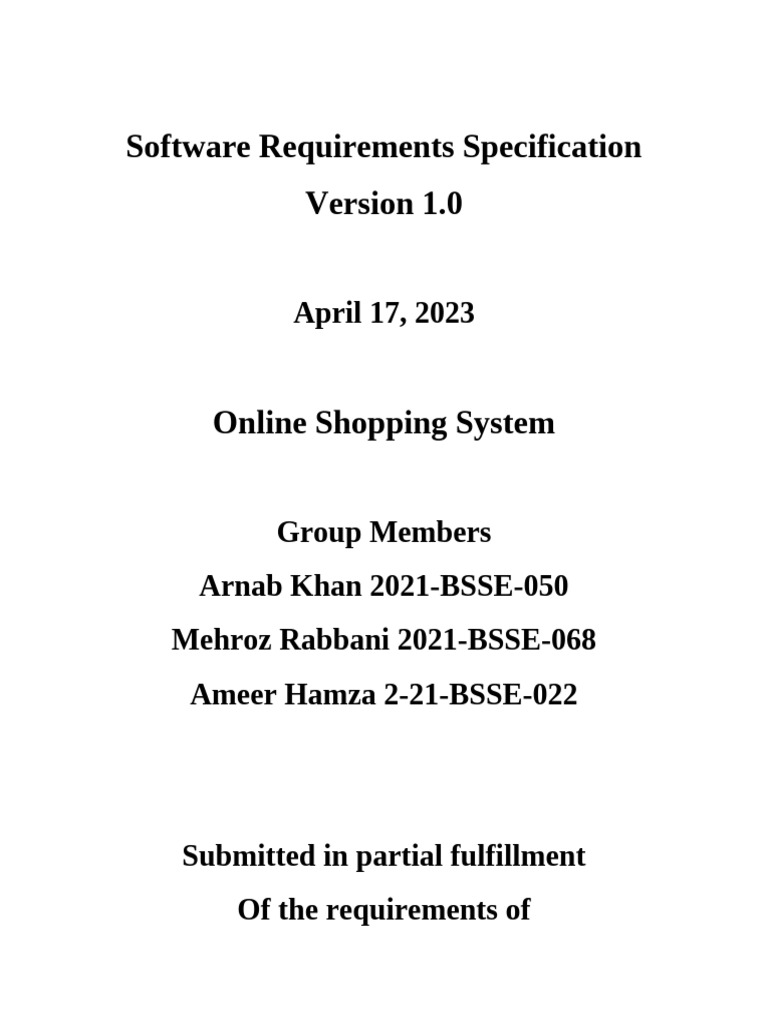 SRS Project | PDF | Online Shopping | Computer Security