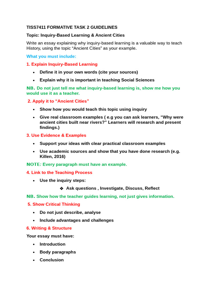 Tiss7411 Formative Task 2 Guidelines | PDF