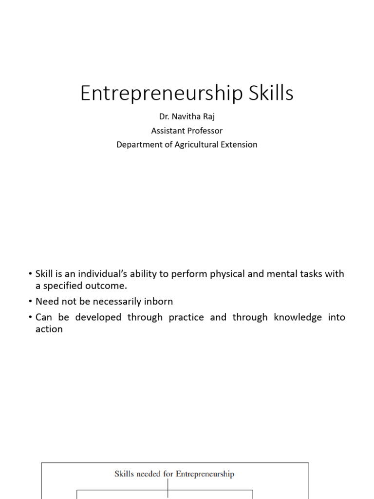 Entrepreneurship Skills | PDF | Entrepreneurship | Creativity