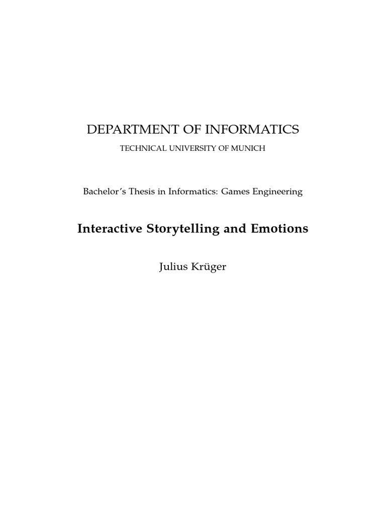 Interactive Storytelling and Emotions | PDF | Emotions | Narrative