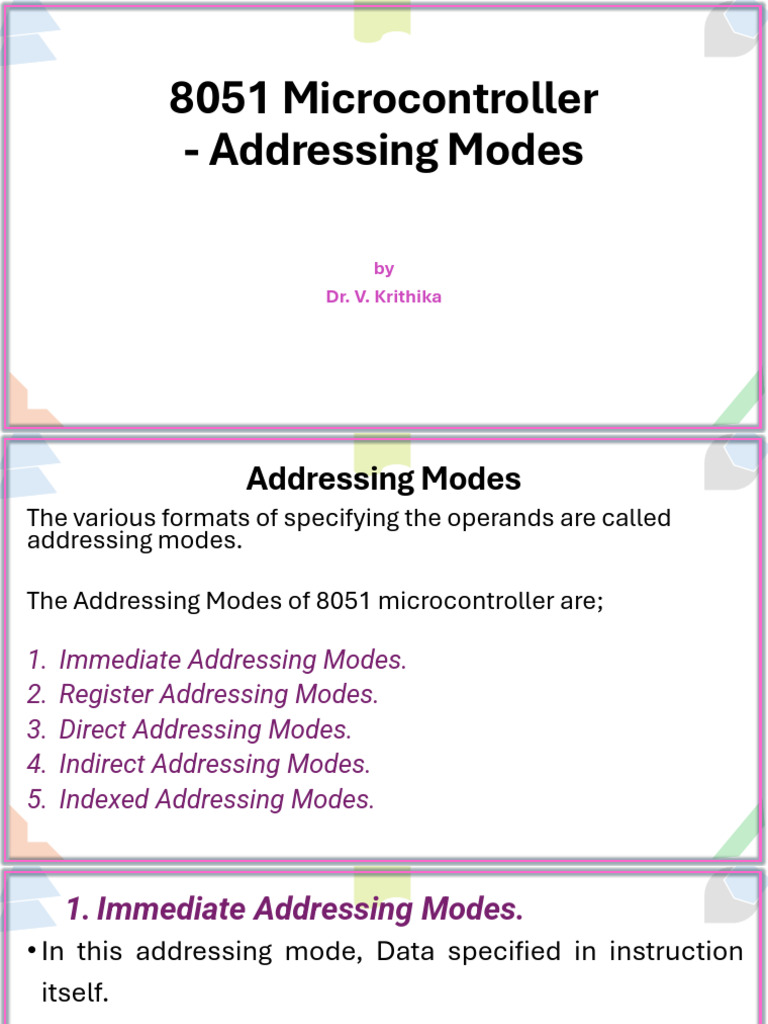 8051- Addressing Modes | PDF