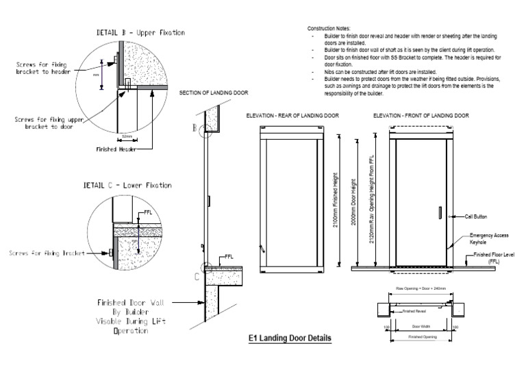 Lift E1 Landing Door Detail - 150922-1 | PDF | Door | Elevator
