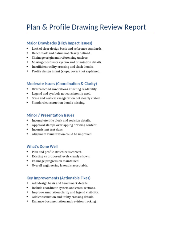 Plan Profile Review | PDF