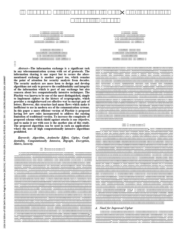 Alphanumeric Encryption the 6x6 Structure of Playfair Cipher | PDF ...
