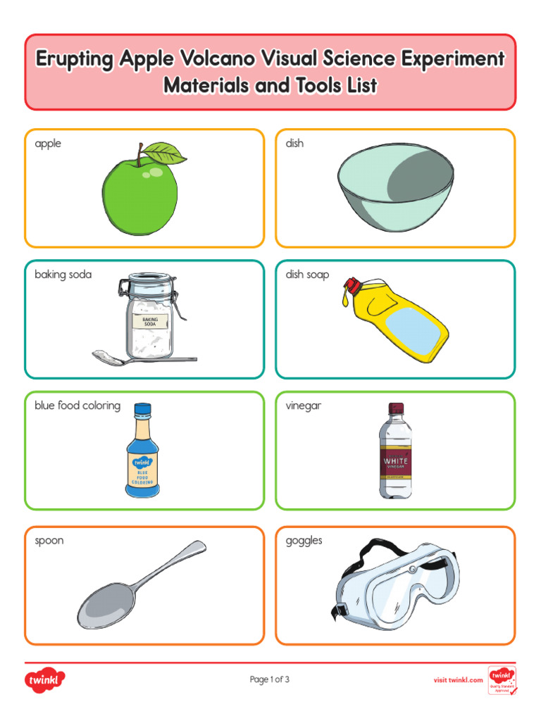 Erupting Apple Volcano Visual Science Experiment | PDF