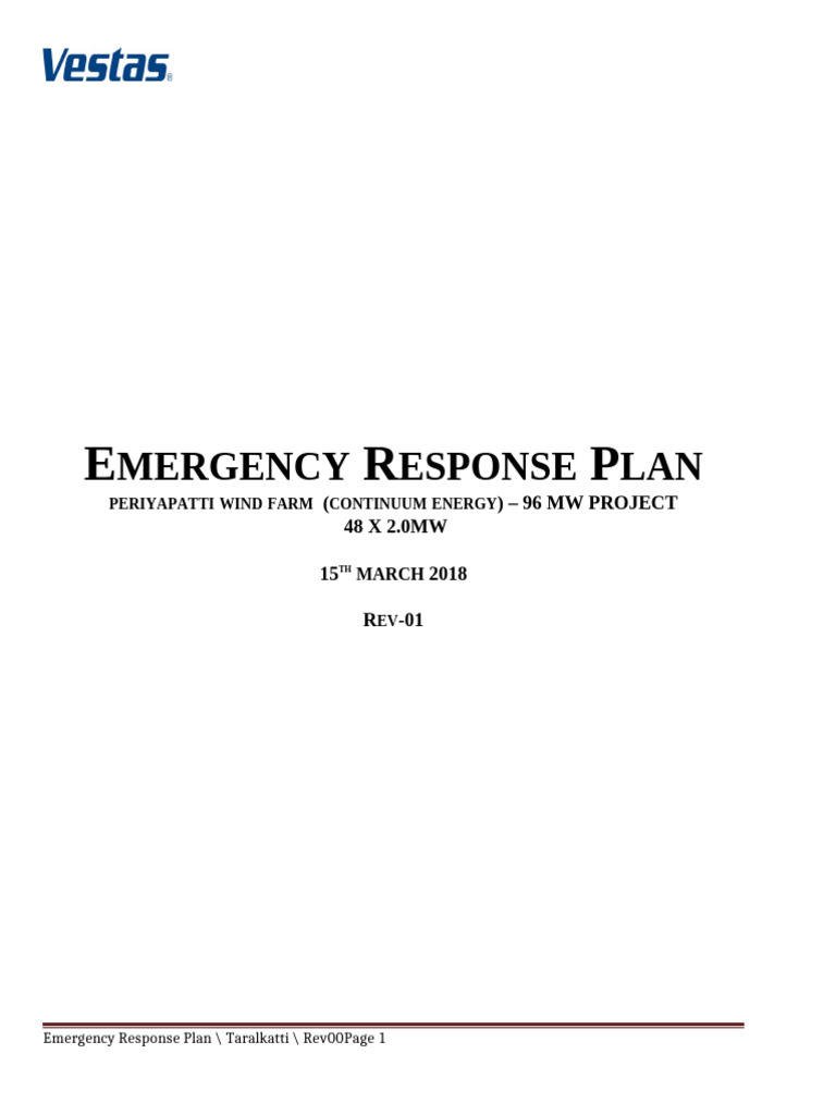 Emergency Response Plan - Periyapatti Project (Phase II) (1) | PDF ...