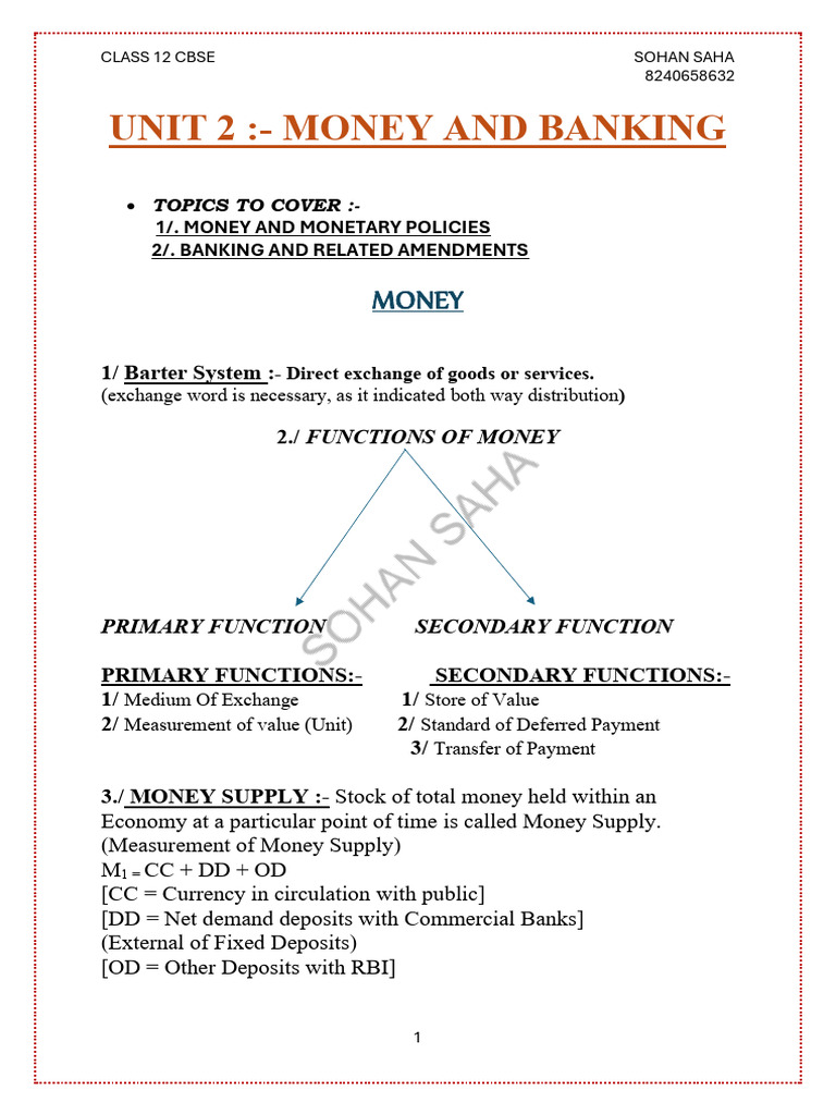 Chapter 2 Money and Banking | PDF