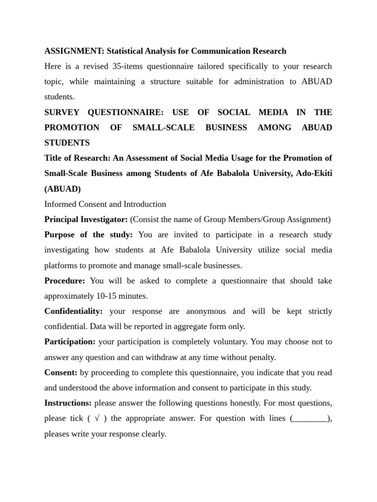 QUESTIONNAIRE UPDATED | PDF | Social Media | Popular Culture & Media ...