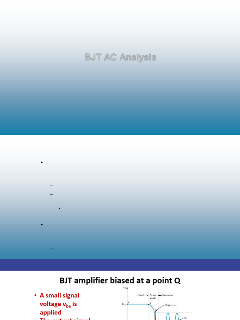 S5_BJT AC Analysis | PDF | Amplifier | Bipolar Junction Transistor