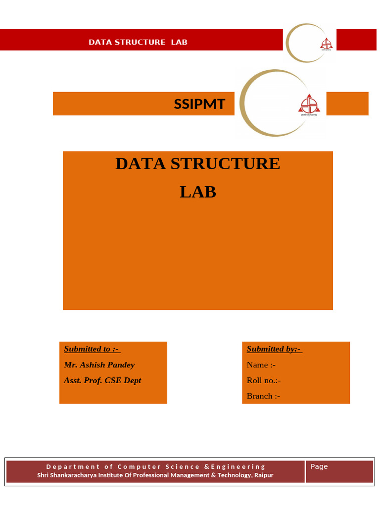 Data Structure Lab Front PAGES (1) (1) | PDF | Computing | Computer Science