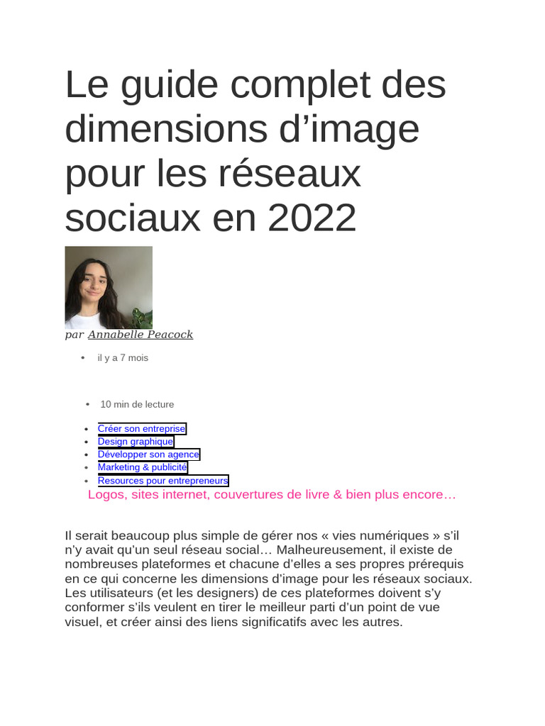 Le Guide Complet Des Dimensions D | PDF | LinkedIn | Réseautage social