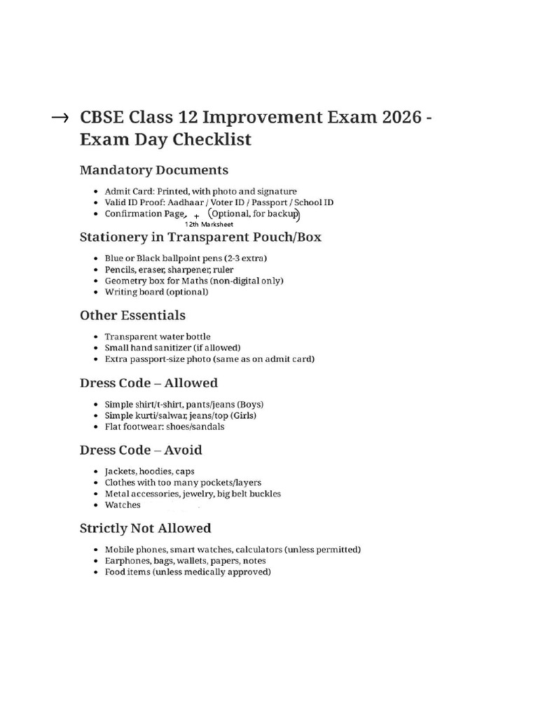 3. Exam Days Checklist | PDF