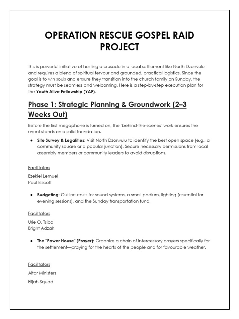 Operation Rescue 26 Raid Plan | PDF