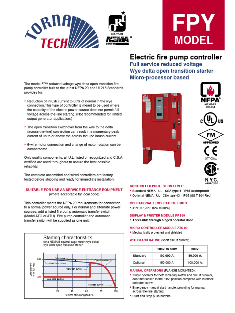 Model: Electric Fire Pump Controller | PDF | Switch | Pump