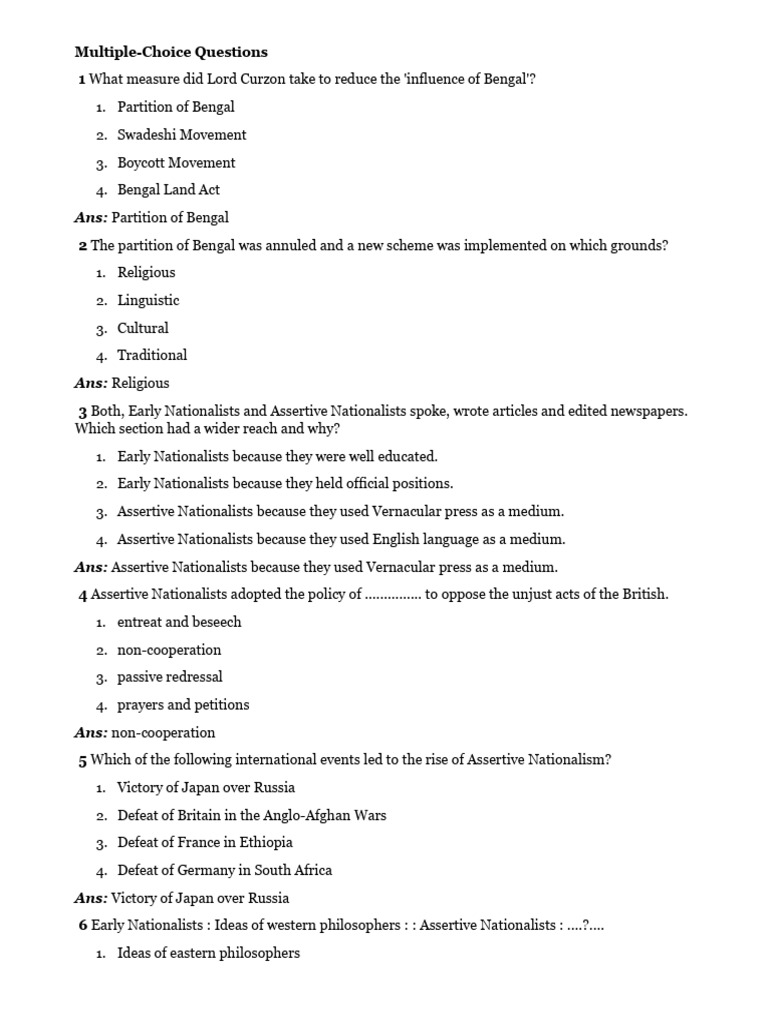 Second Phase - Partition of Bengal | PDF | Indian National Congress ...