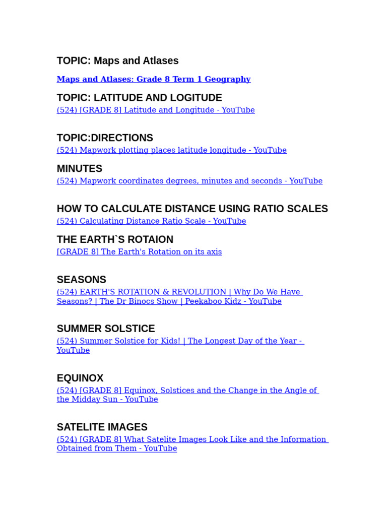 Geography Video Lesson Word Docx | PDF
