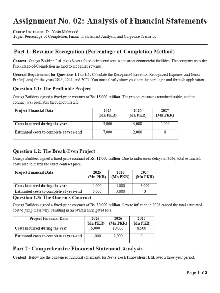 Assignment No 2 Financial Statement Analysis 26032026 065332pm | PDF ...