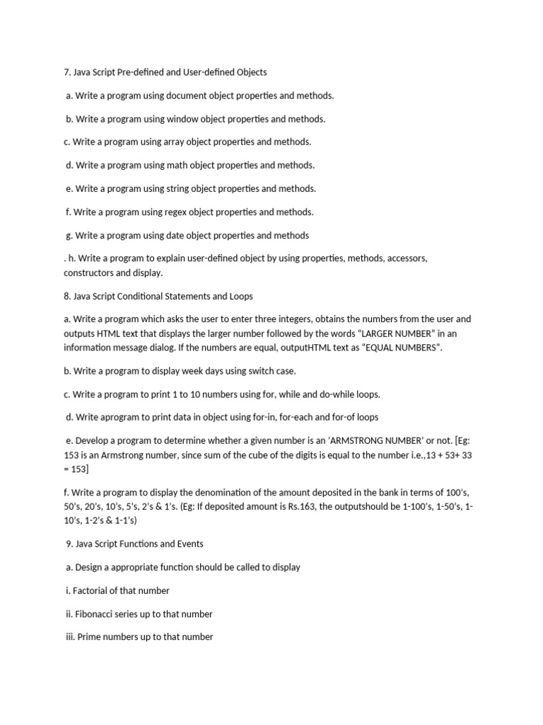 Full Stack 6-9 Programs | PDF