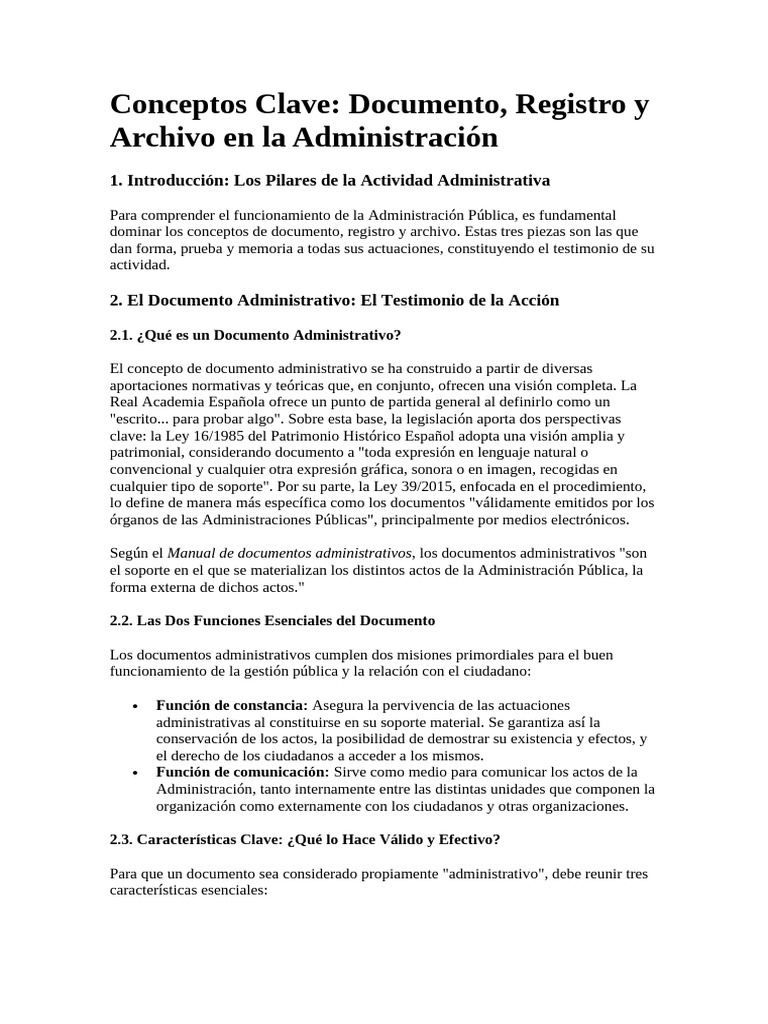 Conceptos Clave documentos | PDF | Documento | Administración Pública