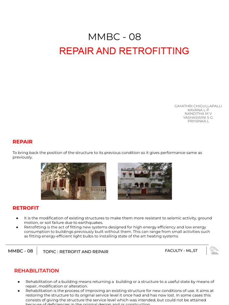 Repairs and Retrofit | PDF | Concrete | Building Insulation