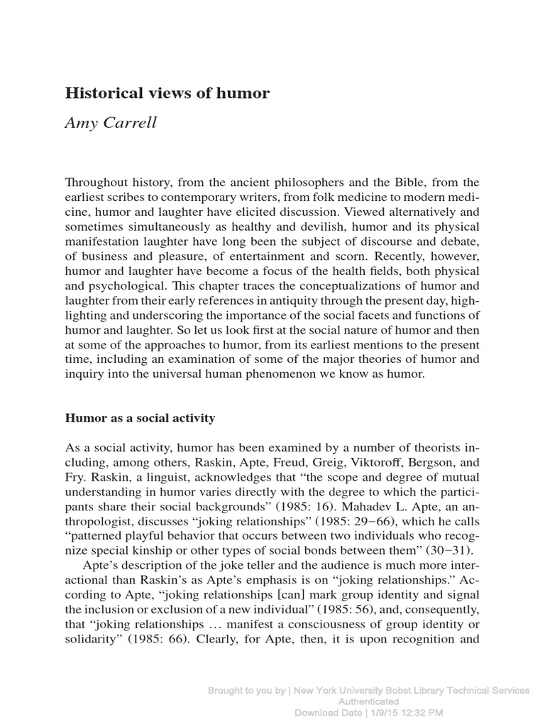 Historical Views of Humor | PDF | Jokes | Humour