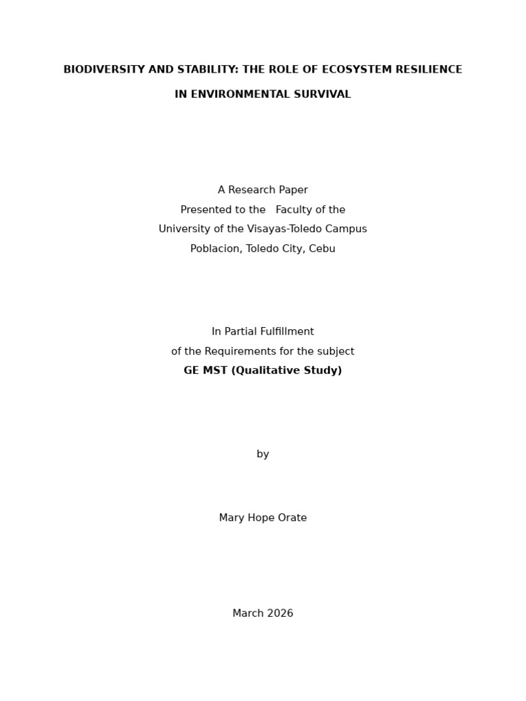 Research (Hope) | PDF | Ecological Resilience | Ecosystem