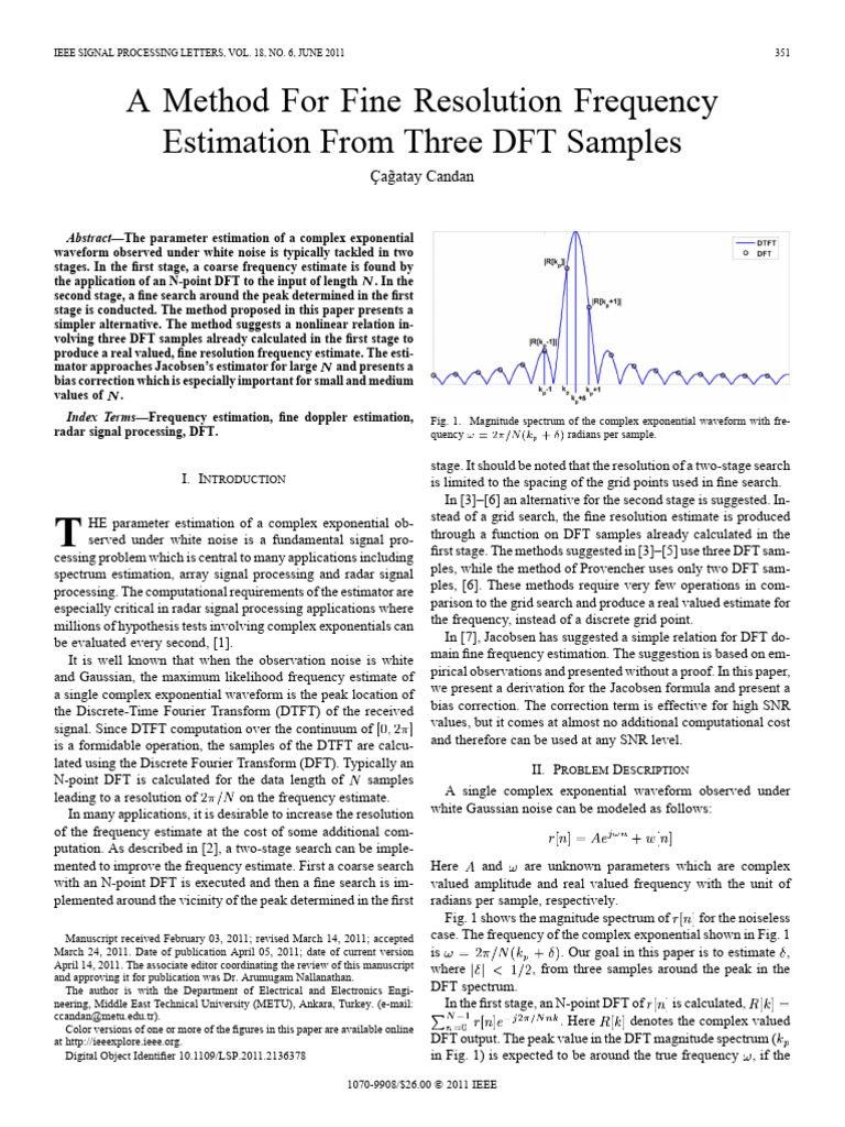 A Method For Fine Resolution Frequency Estimation From Three DFT ...