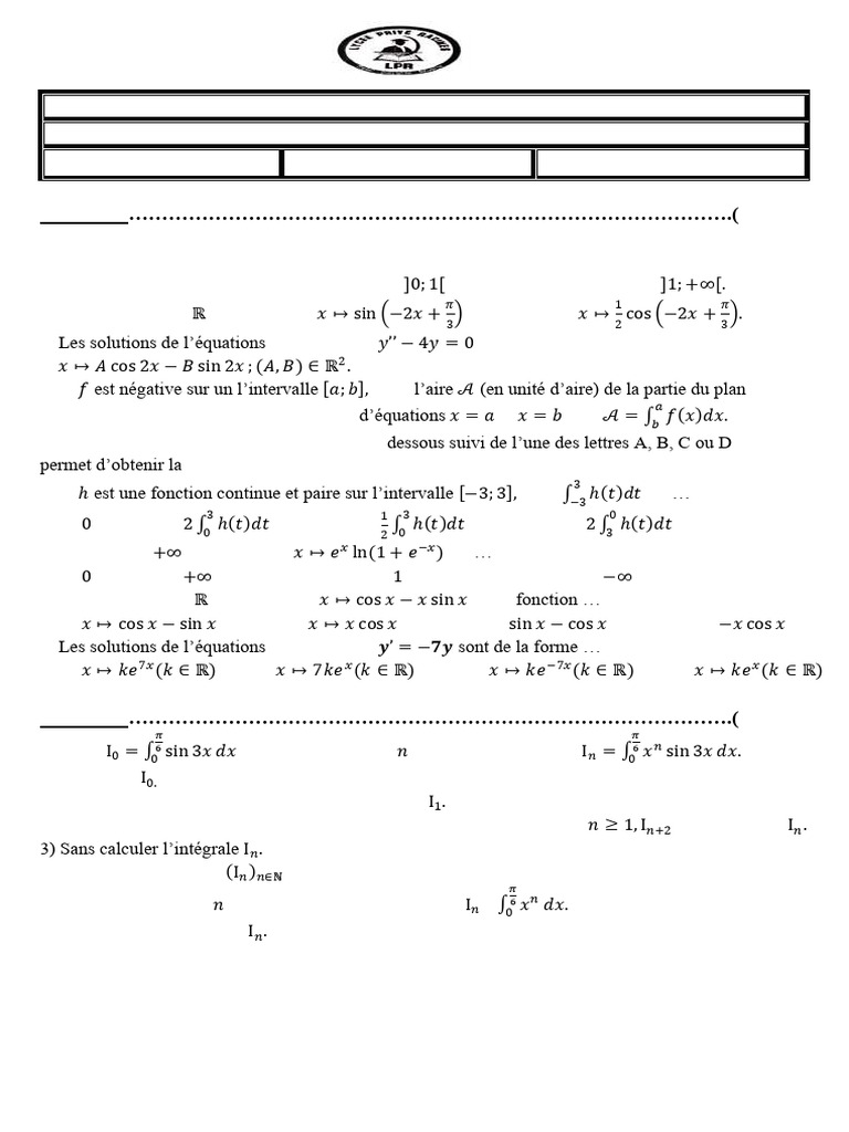 Composition Du Deuxieme Tse 2025-2026 | PDF | Limite (mathématiques ...