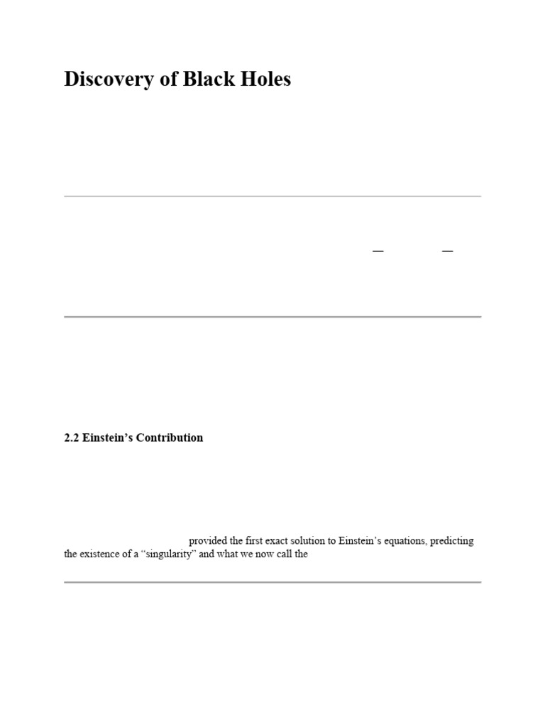 Discovery of Black Holes | PDF | Black Hole | General Relativity