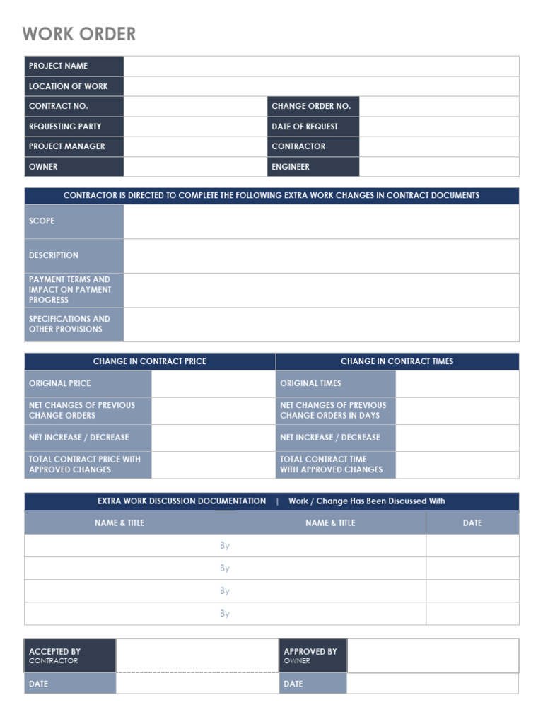 Work Order Format | PDF