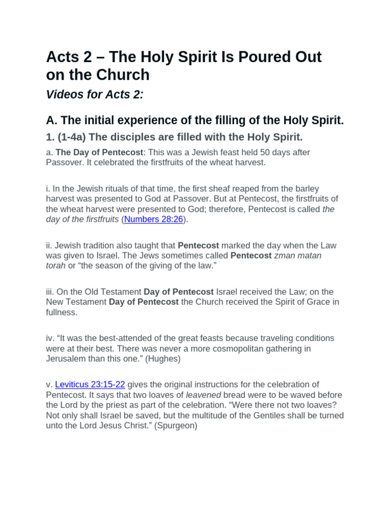 Pouring of The Holy Spirit | PDF | Jesus | Baptism