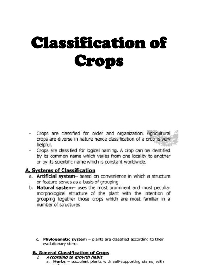 2. Classification of Crops | PDF
