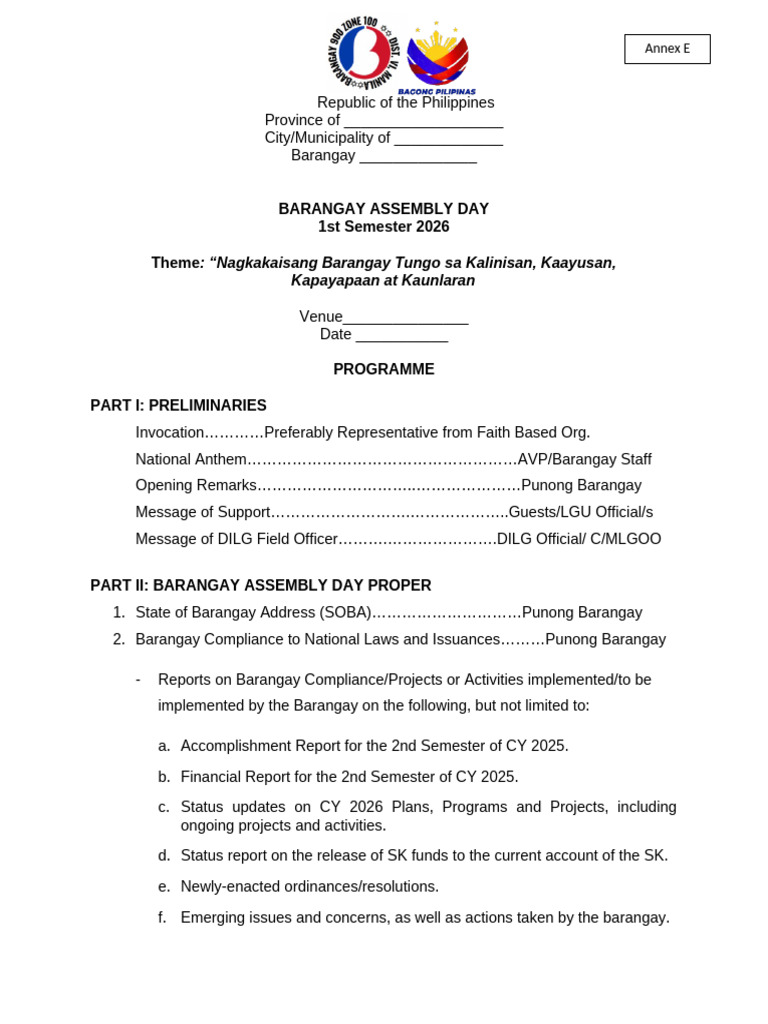 Annex E_Programme Template | PDF