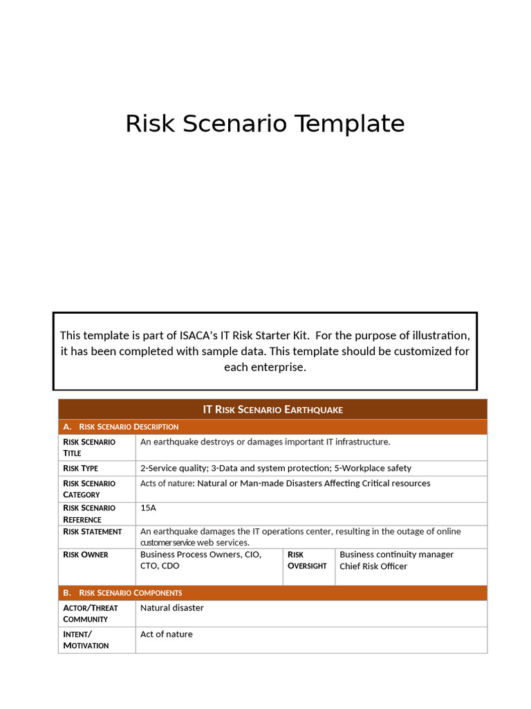 11_Risk Scenario Template | PDF | Business | Risk