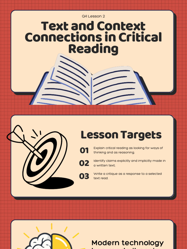 Text and Context Connection in Critical Reading | PDF | Argument ...