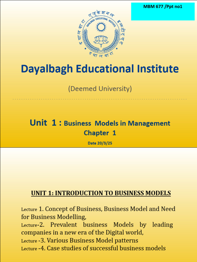 Chapter 1. MBM 677 Unit1 Business Models .Pptx | PDF | Business Model ...