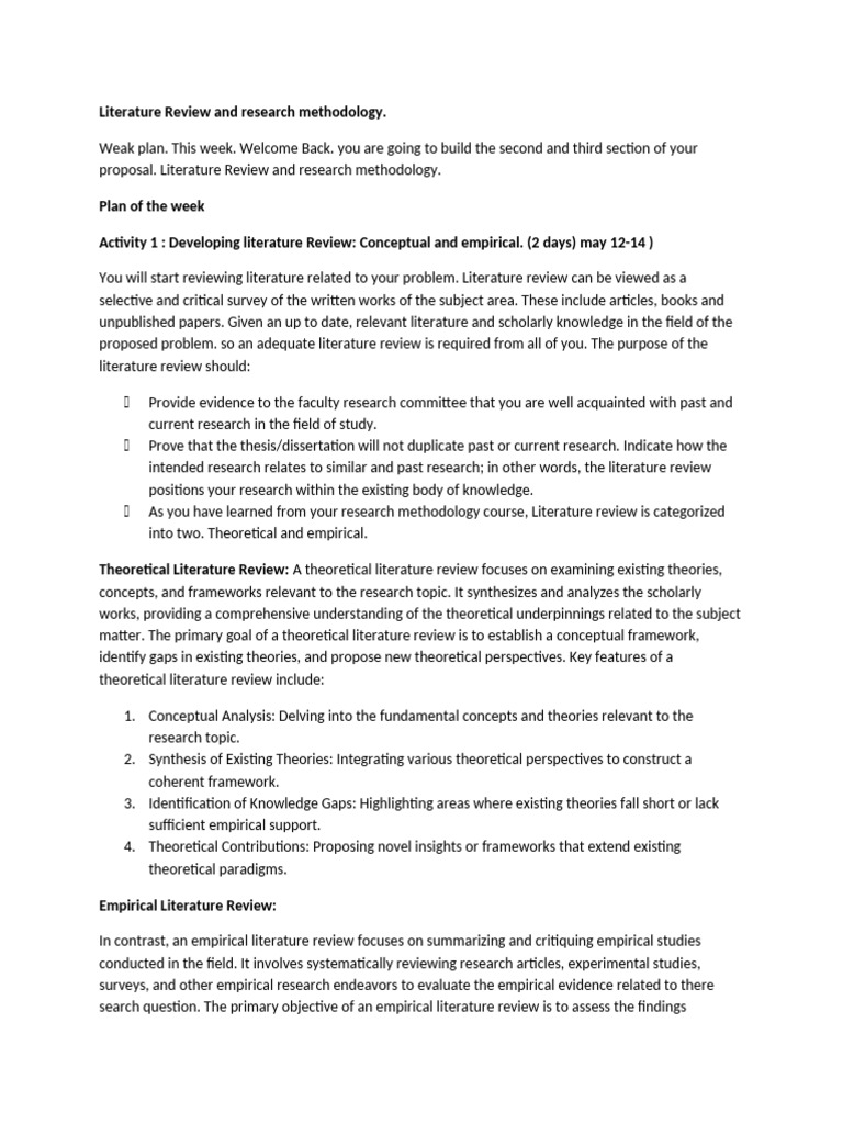 Literature Review and Research Methodology | PDF | Methodology ...