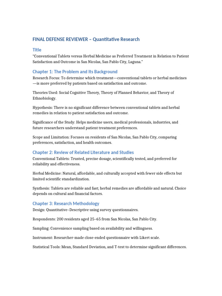 Quantitative Research Final Defense Reviewer | PDF | Statistics ...