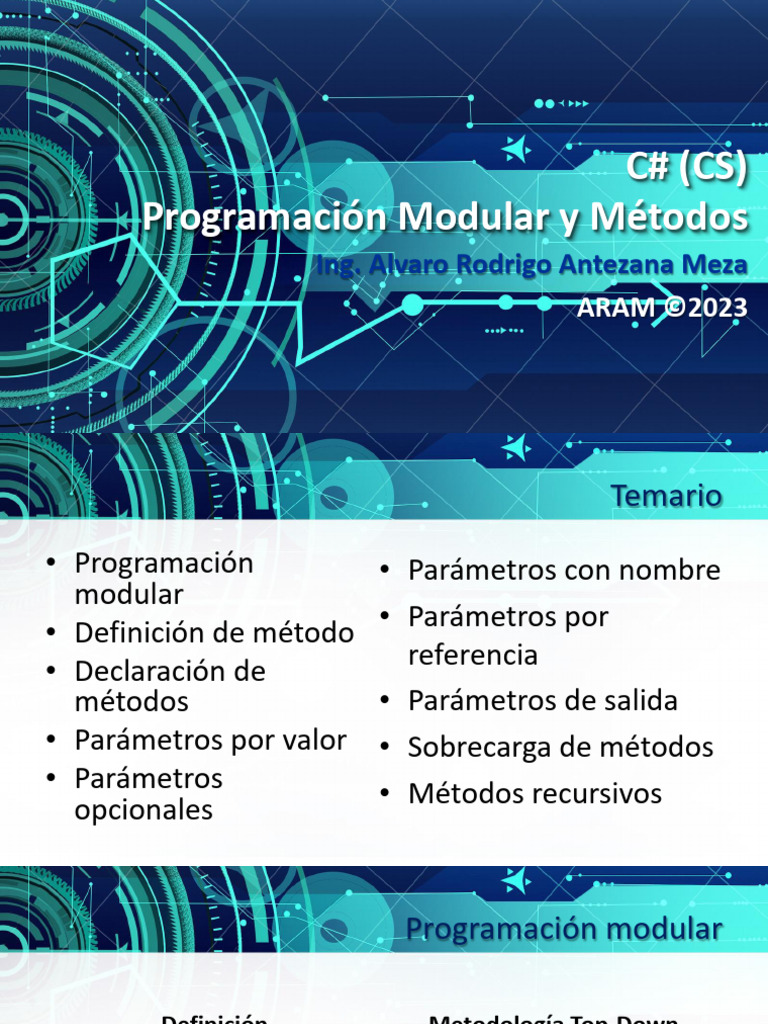 Tema II - 1 - Programacion Modular CS | PDF | Programación de ...