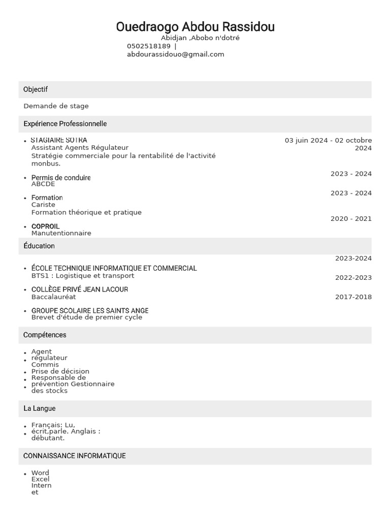 Copie de CV - 2024082523080217 | PDF