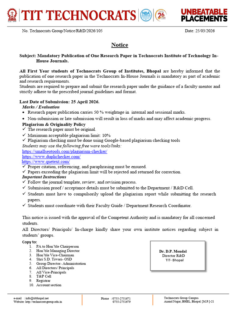 Student Research Notice | PDF | Academic Publishing | Plagiarism