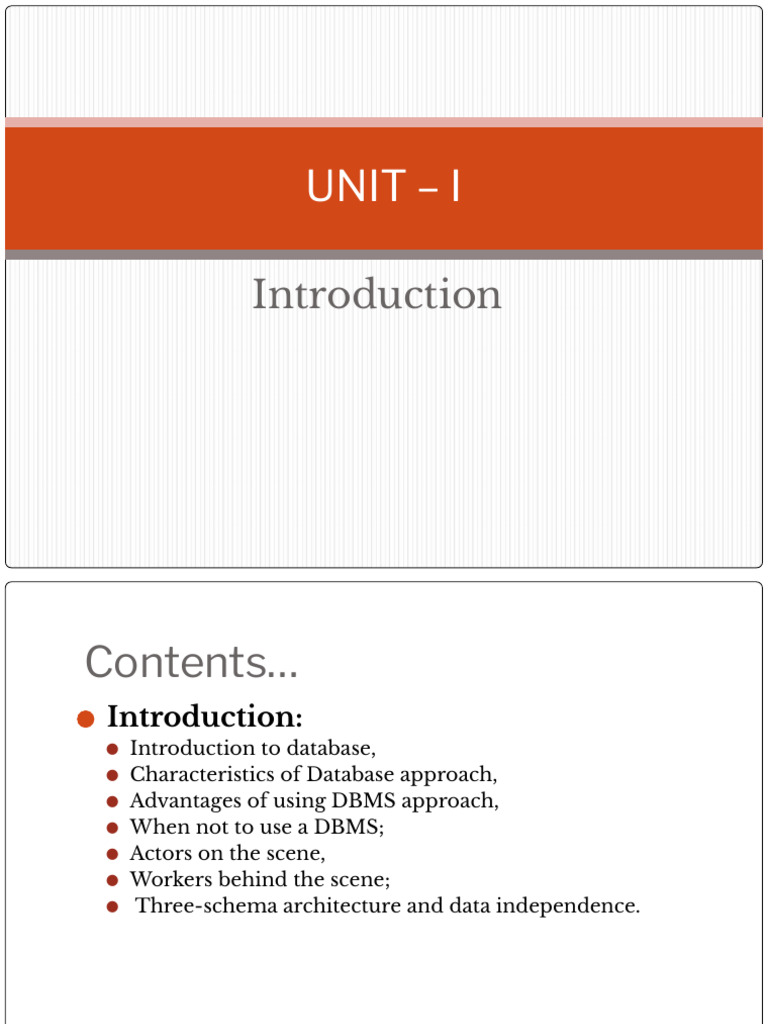 UNIT I Intro | PDF | Databases | Conceptual Model